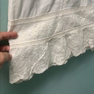 Vintage lace trim slip with drawstring waist